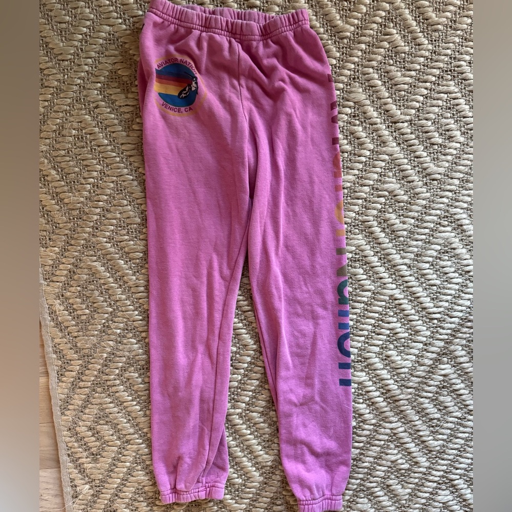 Kids Aviator Nation sweatpants pink size 10